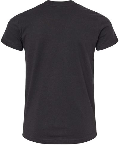 Am image of a Custom BELLA AND CANVAS Youth CVC Jersey Tee in Solid Black Blend!