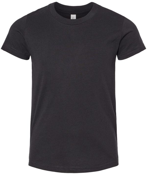 Am image of a Custom BELLA AND CANVAS Youth CVC Jersey Tee in Solid Black Blend!