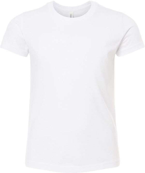 Am image of a Custom BELLA AND CANVAS Youth CVC Jersey Tee in Solid White Blend!