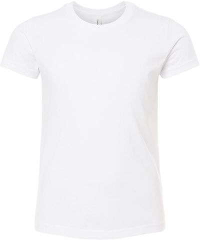 Am image of a Custom BELLA AND CANVAS Youth CVC Jersey Tee in Solid White Blend!