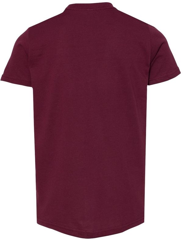 Am image of a Custom Bella and Canvas Youth Unisex Jersey Tee in Maroon!