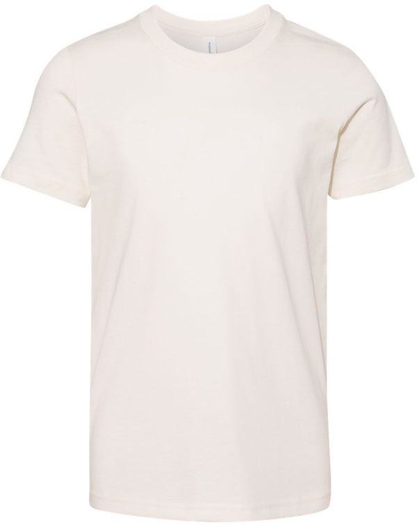 Am image of a Custom Bella and Canvas Youth Unisex Jersey Tee in Natural!