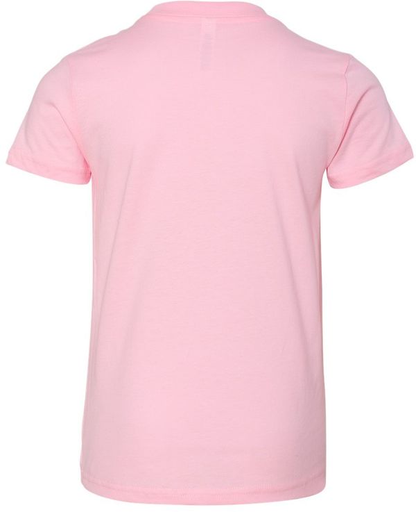 Am image of a Custom Bella and Canvas Youth Unisex Jersey Tee in Pink!