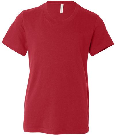 Am image of a Custom Bella and Canvas Youth Unisex Jersey Tee in Red!