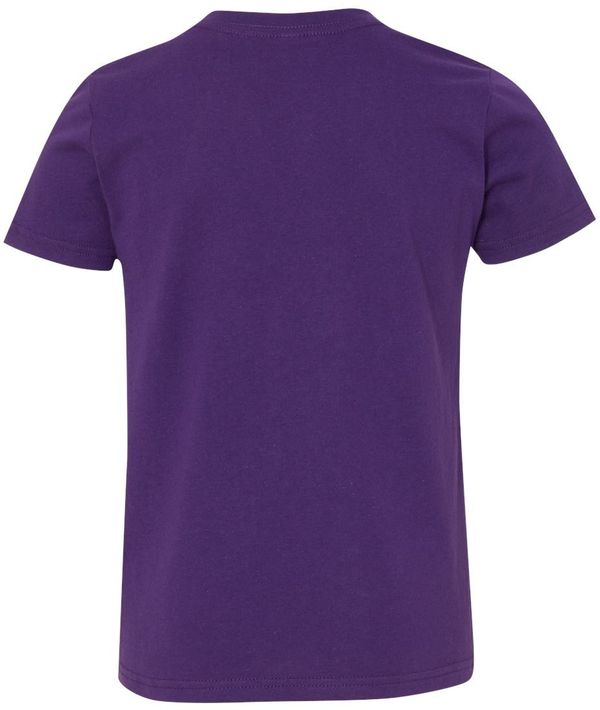 Am image of a Custom Bella and Canvas Youth Unisex Jersey Tee in Team Purple!
