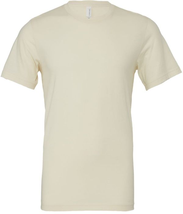 Am image of a Custom Bella and Canvas Unisex Jersey Tee in Natural!