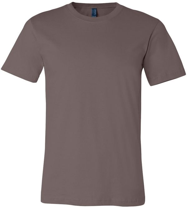 Am image of a Custom Bella and Canvas Unisex Jersey Tee in Pebble Brown!