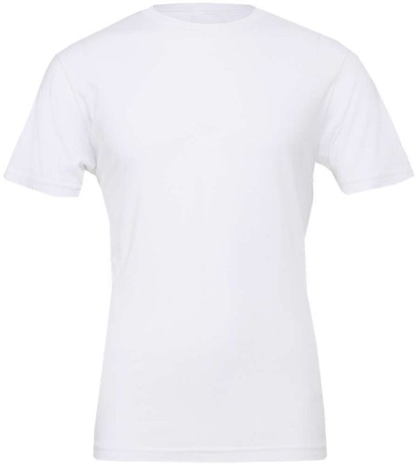 Am image of a Custom Bella and Canvas Unisex Jersey Tee in White!