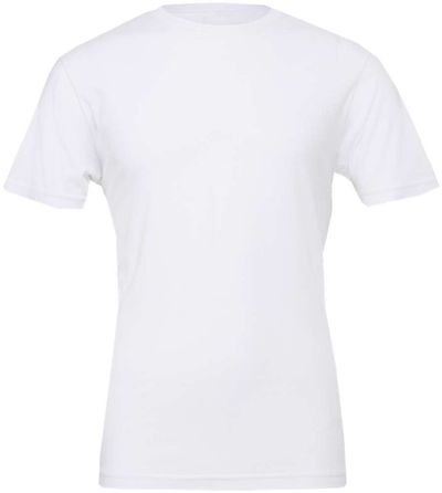 Am image of a Custom Bella and Canvas Unisex Jersey Tee in White!