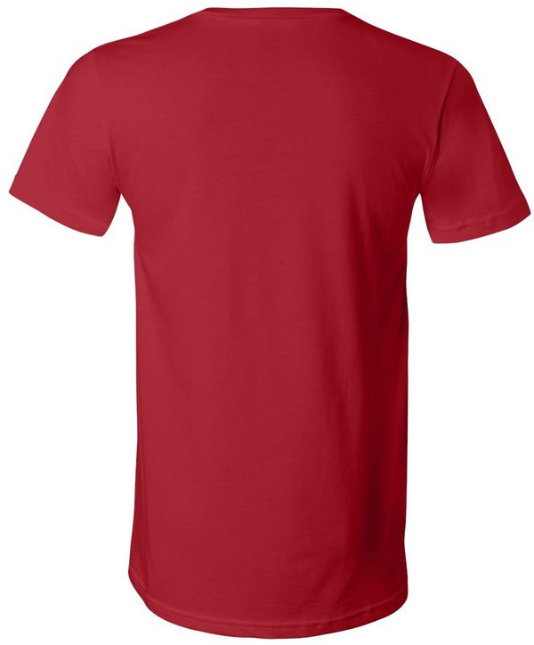 Am image of a Custom Bella and Canvas Jersey V Neck Tee in Canvas Red!