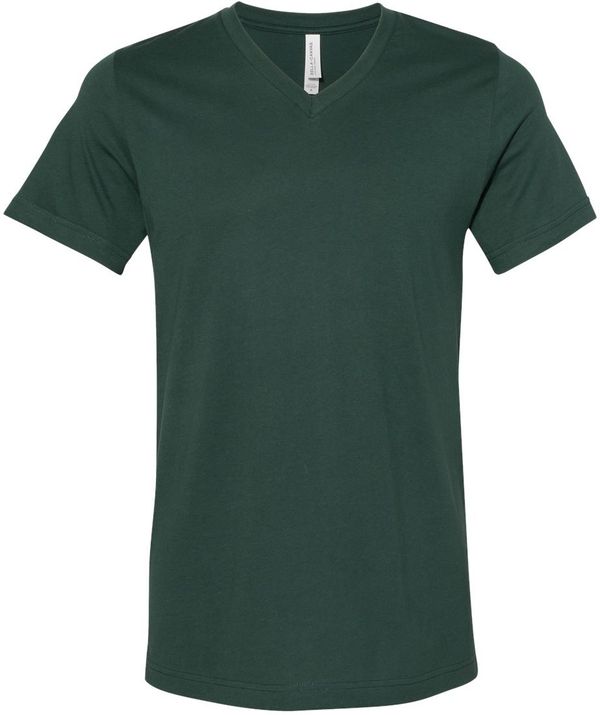 Am image of a Custom Bella and Canvas Jersey V Neck Tee in Forest!