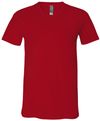 Am image of a Custom Bella and Canvas Jersey V Neck Tee in Red!