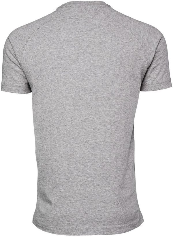 Am image of a Custom Bella and Canvas Heather CVC Raglan Tee in Athletic Heather!