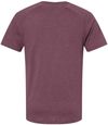 Am image of a Custom Bella and Canvas Heather CVC Raglan Tee in Heather Maroon!