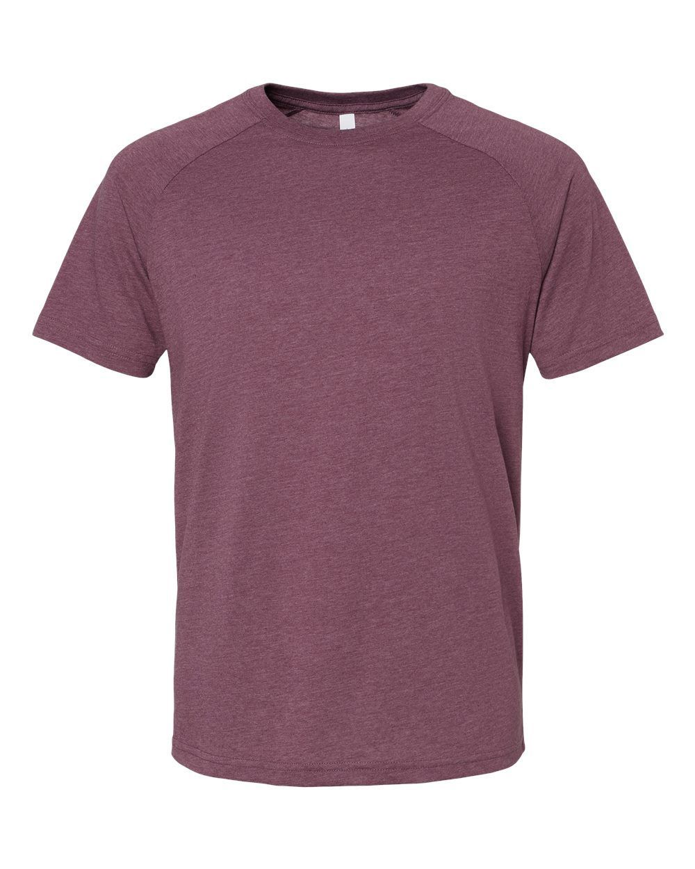 Bella and Canvas Heather CVC Raglan Tee in Heather Maroon