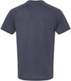 Am image of a Custom Bella and Canvas Heather CVC Raglan Tee in Heather Navy!