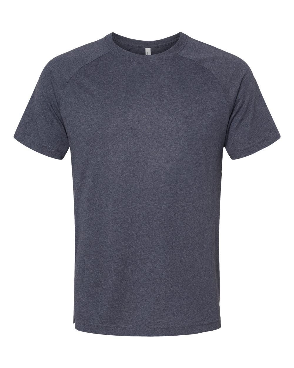Bella and Canvas Heather CVC Raglan Tee in Heather Navy