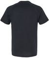 Am image of a Custom Bella and Canvas Heather CVC Raglan Tee in Solid Black Blend!