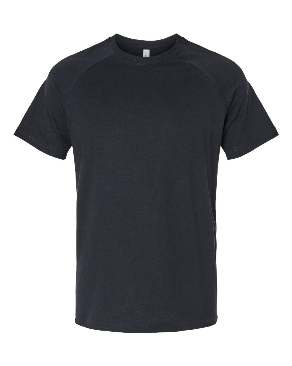 Bella and Canvas Heather CVC Raglan Tee in Solid Black Blend