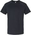 Am image of a Custom Bella and Canvas Heather CVC Raglan Tee in Solid Black Blend!