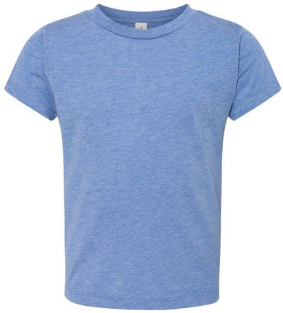 Am image of a Custom Bella and Canvas Toddler Triblend Tee in Blue Triblend!