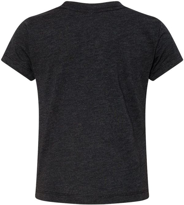 Am image of a Custom Bella and Canvas Toddler Triblend Tee in Charcoal Black Triblend!
