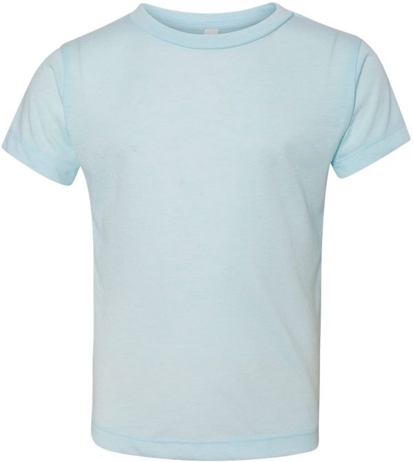 Am image of a Custom Bella and Canvas Toddler Triblend Tee in Ice Blue Triblend!