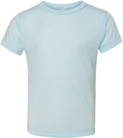 Am image of a Custom Bella and Canvas Toddler Triblend Tee in Ice Blue Triblend!
