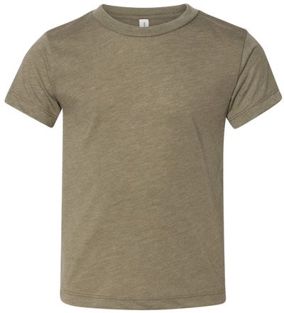 Am image of a Custom Bella and Canvas Toddler Triblend Tee in Olive Triblend!