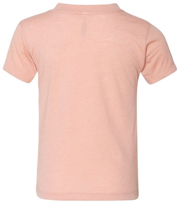 Am image of a Custom Bella and Canvas Toddler Triblend Tee in Peach Triblend!
