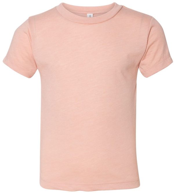 Am image of a Custom Bella and Canvas Toddler Triblend Tee in Peach Triblend!