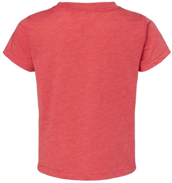 Am image of a Custom Bella and Canvas Toddler Triblend Tee in Red Triblend!