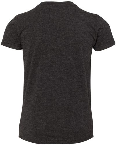 Am image of a Custom Bella and Canvas Youth Triblend Tee in Charcoal Black Triblend!