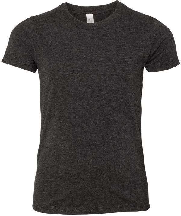 Am image of a Custom Bella and Canvas Youth Triblend Tee in Charcoal Black Triblend!
