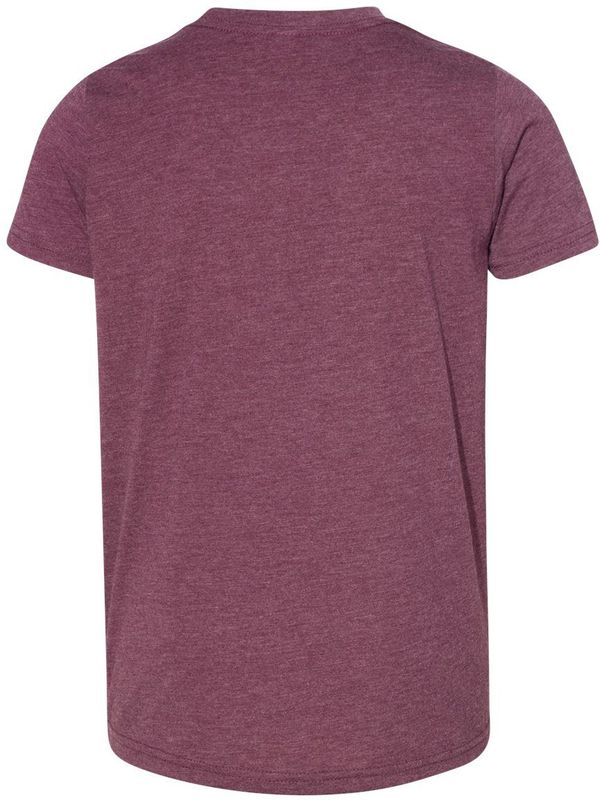 Am image of a Custom Bella and Canvas Youth Triblend Tee in Maroon Triblend!