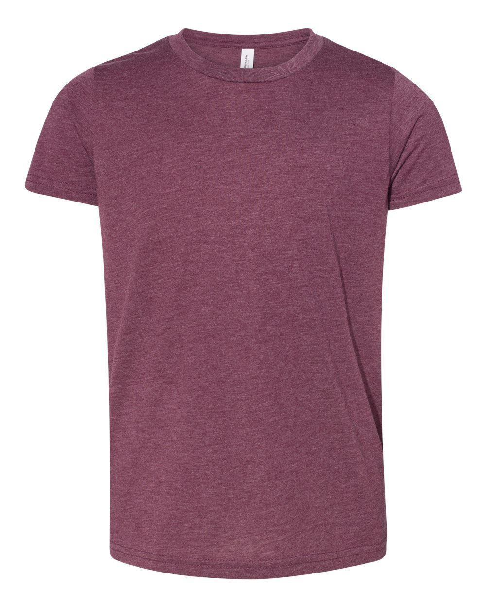 Bella and Canvas Youth Triblend Tee in Maroon Triblend