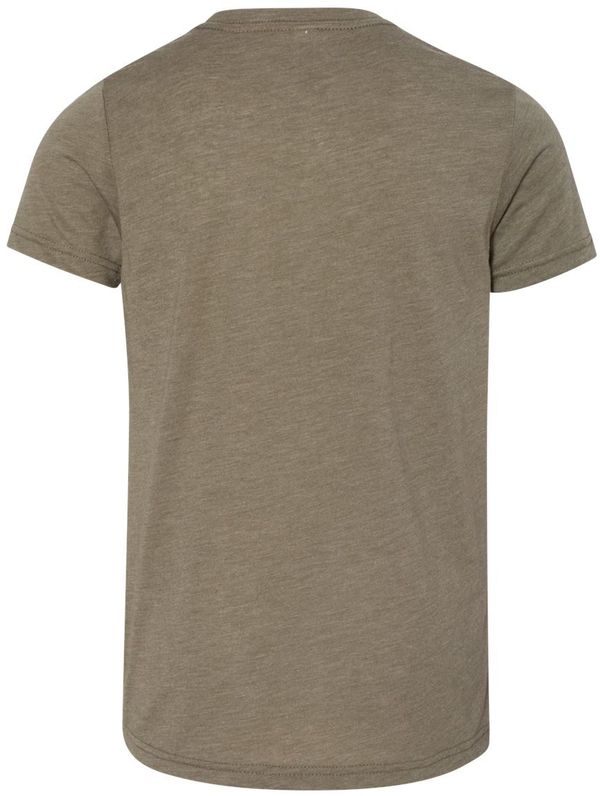Am image of a Custom Bella and Canvas Youth Triblend Tee in Olive Triblend!