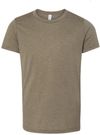 Am image of a Custom Bella and Canvas Youth Triblend Tee in Olive Triblend!