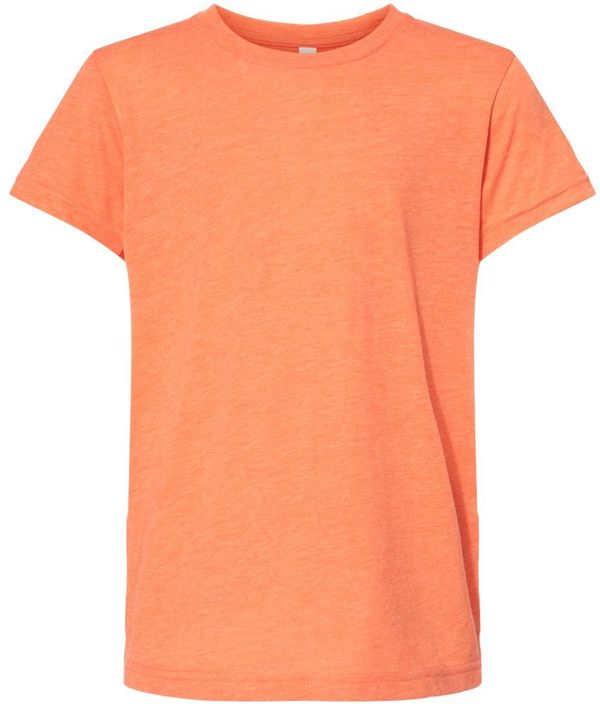 Am image of a Custom Bella and Canvas Youth Triblend Tee in Orange Triblend!