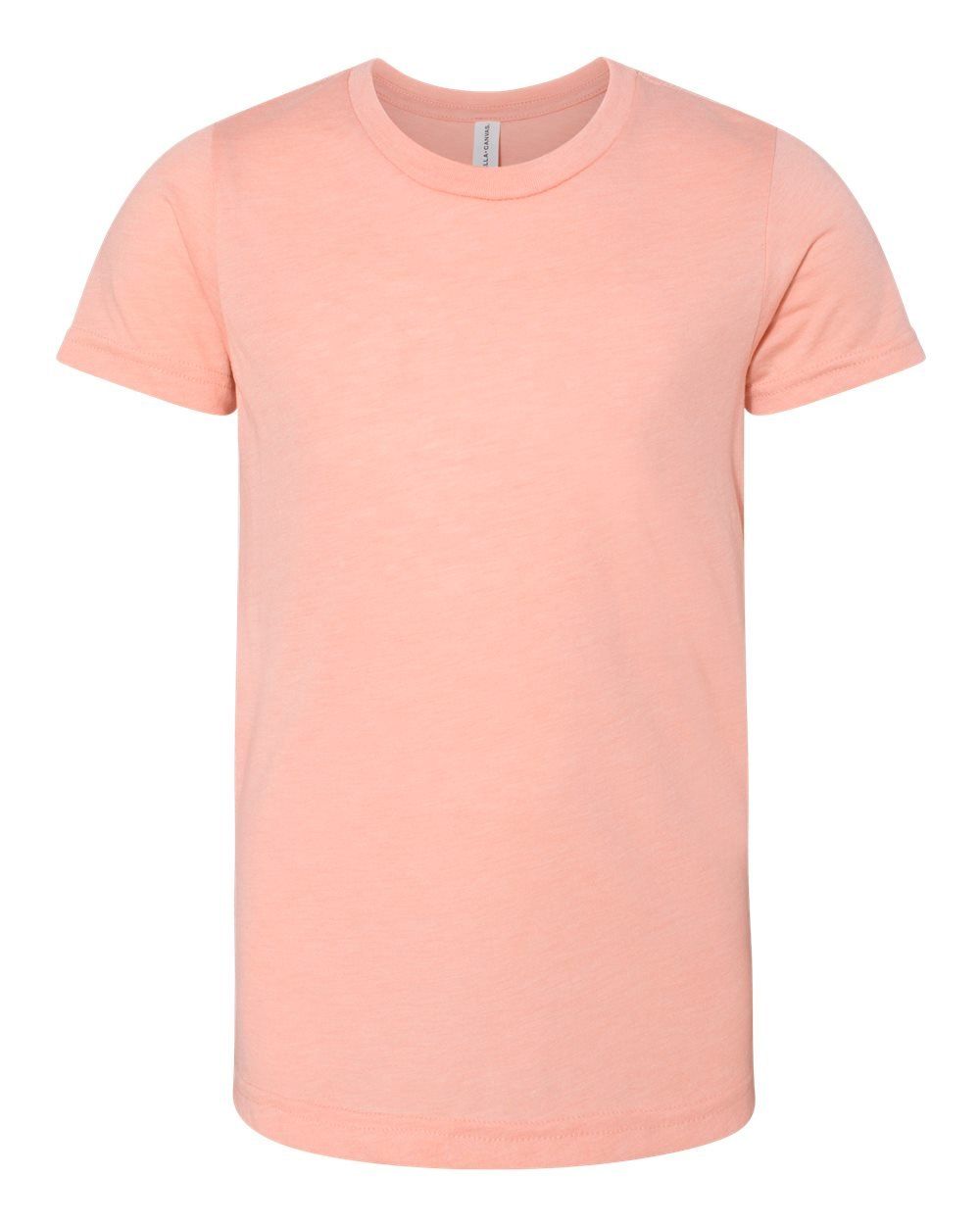 Bella and Canvas Youth Triblend Tee in Peach Triblend