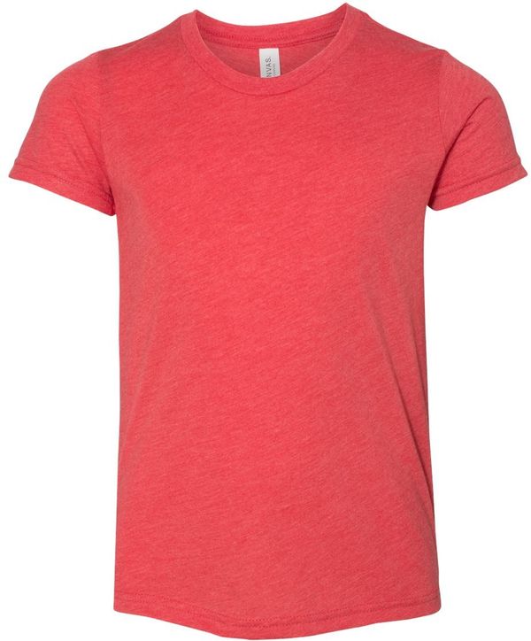 Am image of a Custom Bella and Canvas Youth Triblend Tee in Red Triblend!