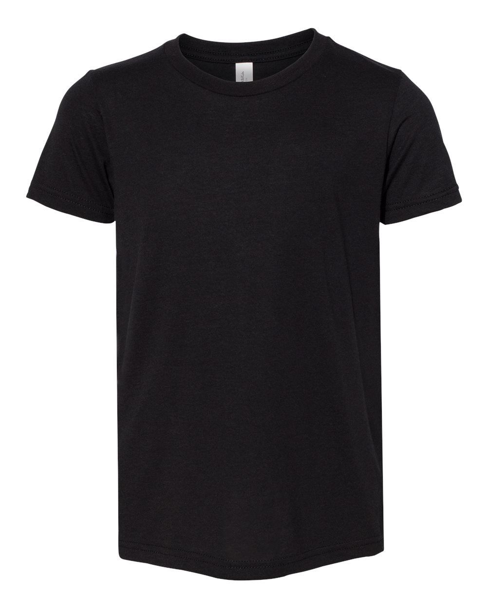 Bella and Canvas Youth Triblend Tee in Solid Black Triblend