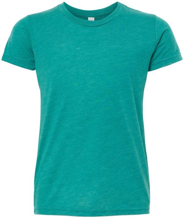 Am image of a Custom Bella and Canvas Youth Triblend Tee in Teal Triblend!