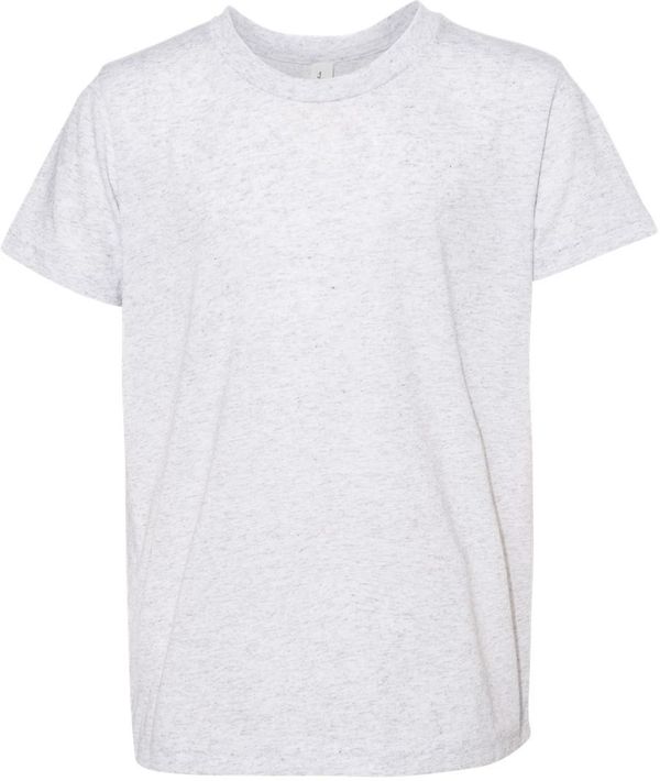 Am image of a Custom Bella and Canvas Youth Triblend Tee in White Fleck Triblend!