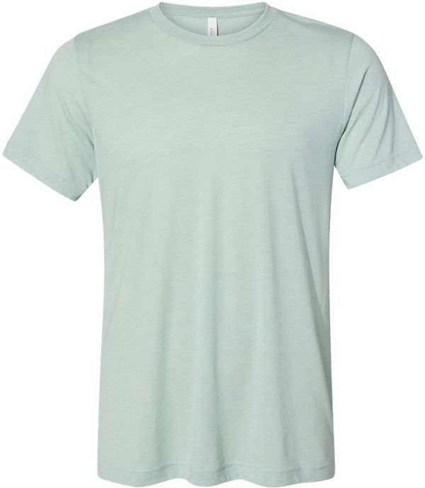 Am image of a Custom Bella and Canvas Unisex Triblend Tee in Dusty Blue Triblend!