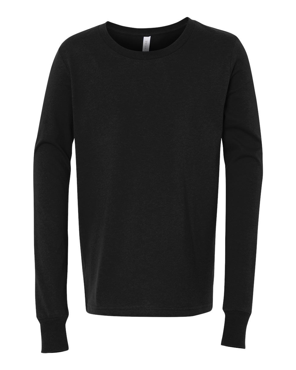 Bella and Canvas Youth Jersey Long Sleeve Tee in Black