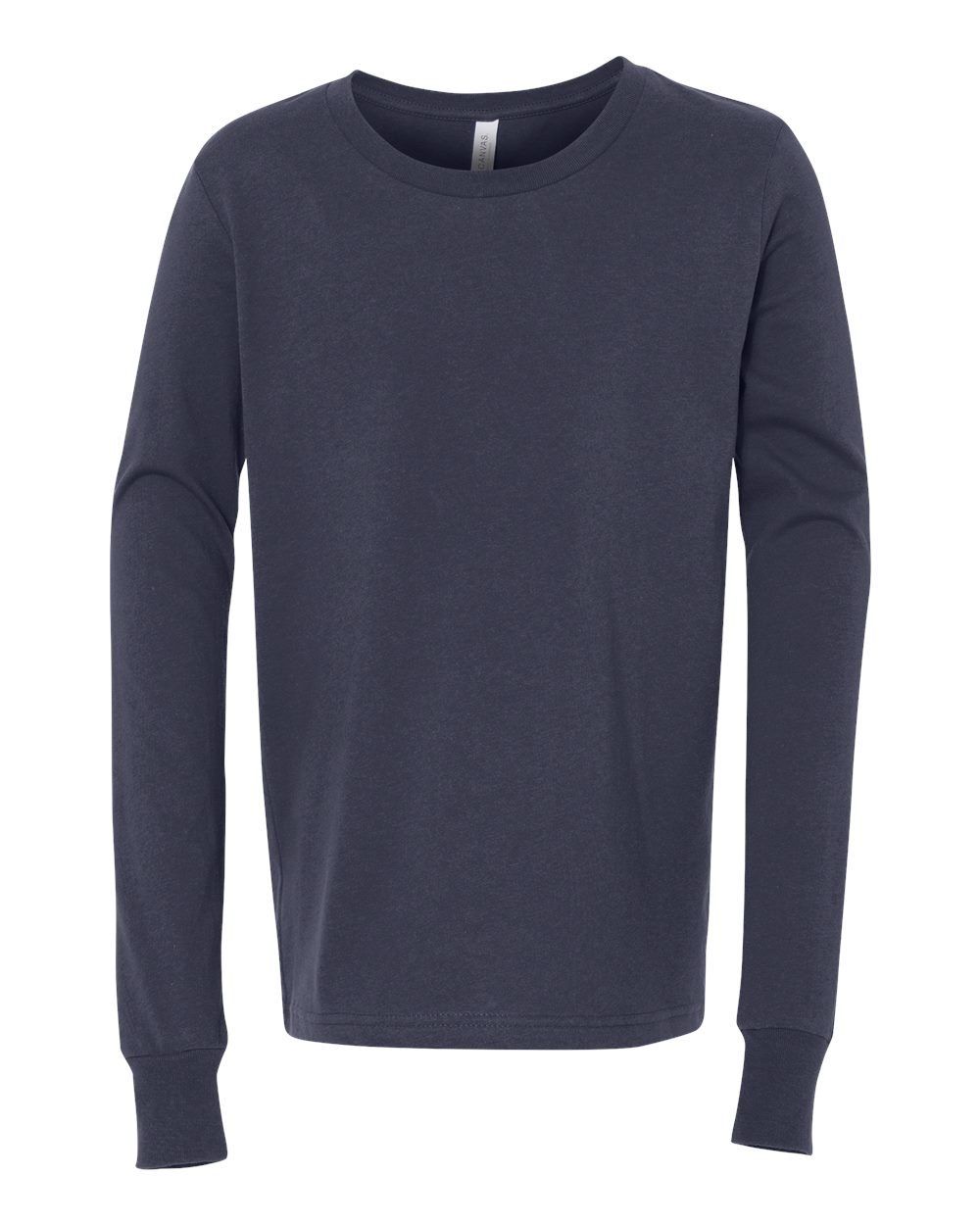 Bella and Canvas Youth Jersey Long Sleeve Tee in Navy