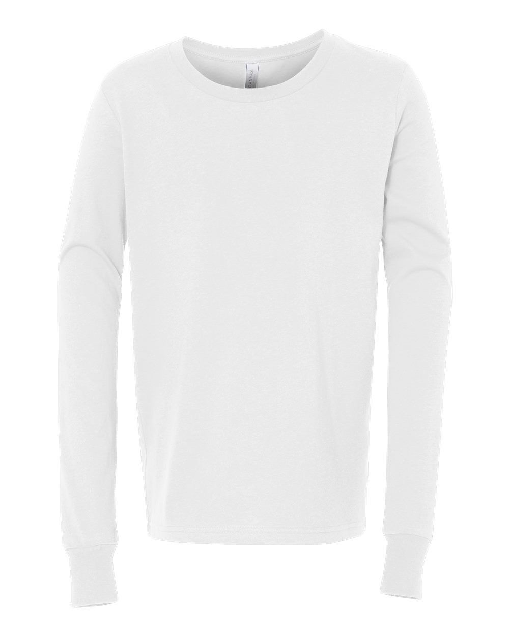 Bella and Canvas Youth Jersey Long Sleeve Tee in White