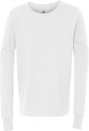 Am image of a Custom Bella and Canvas Youth Jersey Long Sleeve Tee in White!