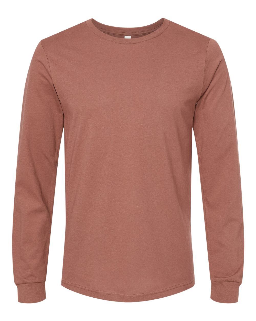 Bella and Canvas Jersey Long Sleeve T Shirt in Chestnut